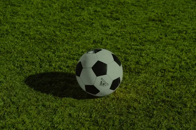 A football on the pitch